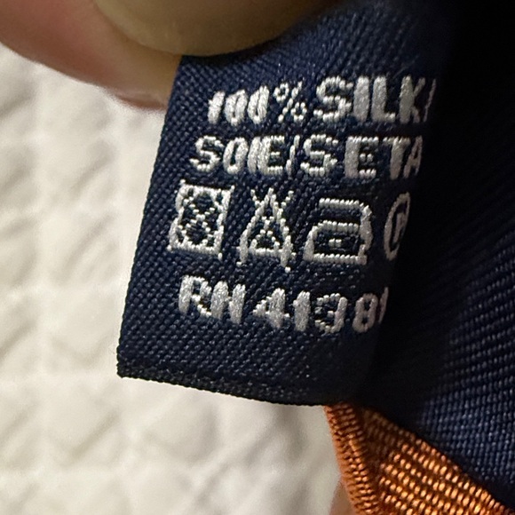 Polo by Ralph Lauren Blue and Orange Crest Tie - Picture 6 of 6